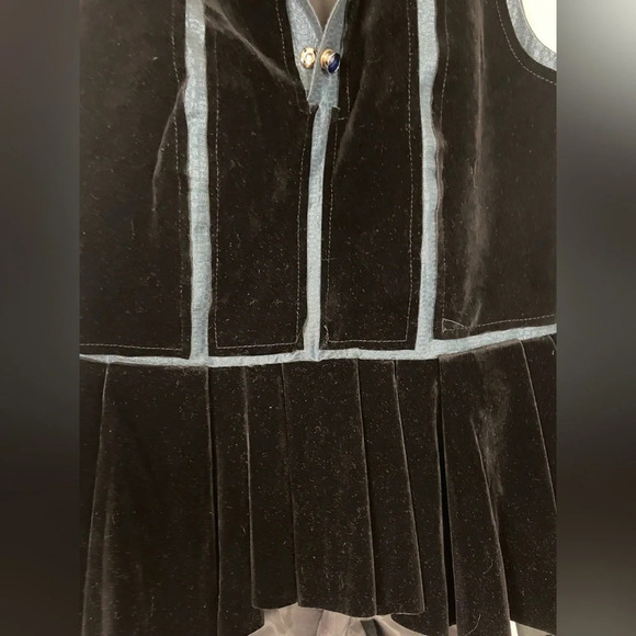 Vintage Kenzo velvet suede silk lined sleeveless  peplum dress top Sz 38 - Picture 5 of 16